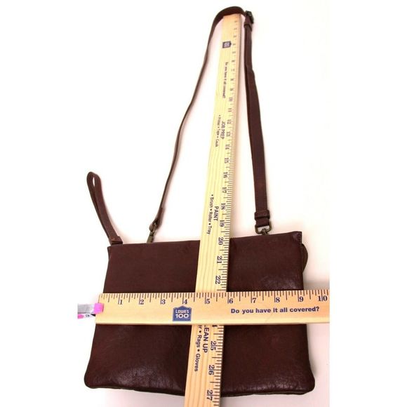LUCKY BRAND BROWN GENUINE LEATHER ZIP SHOULDER BAG XBODY MESSENGER HANDBAG - Picture 11 of 12